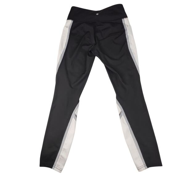 Black White Colorblock Leggings Womens XS Compression Workout Running Gym Yoga - Picture 5 of 15